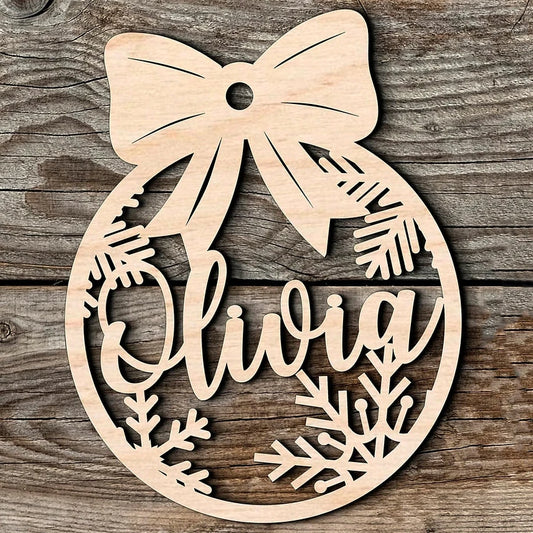 Souvenir de Noël Unique – Bois Gravé
