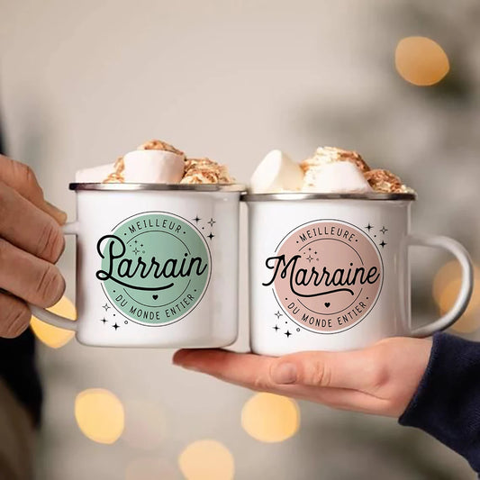 Meilleur Parrain & Marraine – Mugs Émaillés